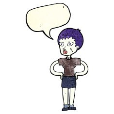 cartoon halloween girl with speech bubble N7