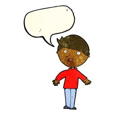 cartoon happy man with speech bubble N122