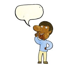 cartoon man with idea speech bubble N32