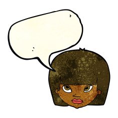cartoon annoyed woman with speech bubble N59