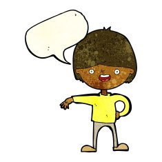 cartoon happy man with speech bubble N124