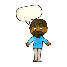 cartoon happy man with speech bubble N125
