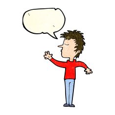 cartoon dismissive man with speech bubble N4