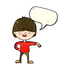 cartoon happy man with speech bubble N126