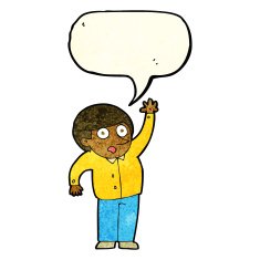 cartoon man asking question with speech bubble N14