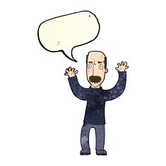 cartoon angry dad with speech bubble N4