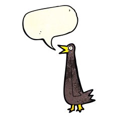 funny cartoon bird with speech bubble N42