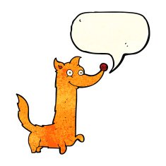 cartoon happy dog with speech bubble N22