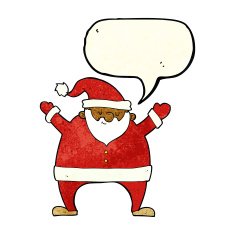 cartoon santa claus with speech bubble N63