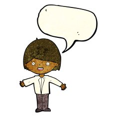 cartoon happy man with speech bubble N132