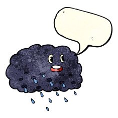 cartoon rain cloud with speech bubble N5