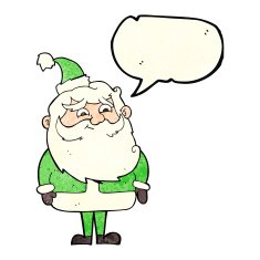 cartoon santa claus with speech bubble N64