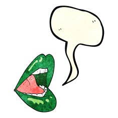 cartoon halloween mouth with speech bubble N11