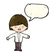 cartoon happy man with speech bubble N133