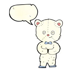 cartoon cute little bear with speech bubble N7