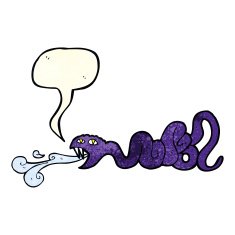 cartoon snake with speech bubble N20