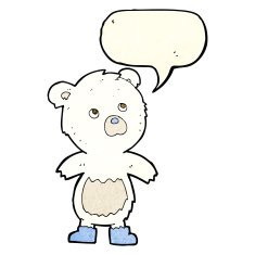 cartoon cute little bear with speech bubble N8