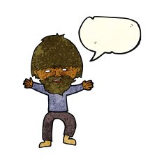 cartoon happy man with beard speech bubble N10