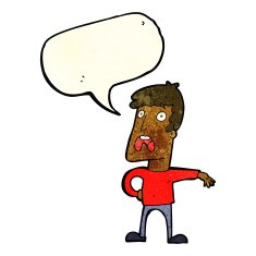 cartoon complaining man with speech bubble N3