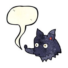cartoon unhappy dog with speech bubble N2