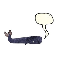 cartoon whale with speech bubble N11