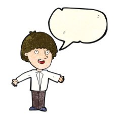 cartoon happy man with speech bubble N135