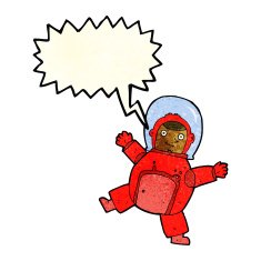 cartoon astronaut with speech bubble N37