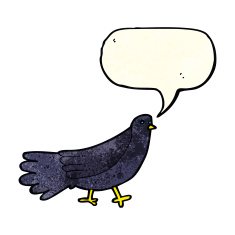 cartoon bird with speech bubble N104