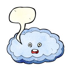 cartoon decorative cloud with speech bubble N2