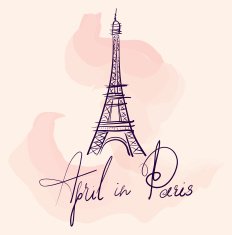 Vector illustration with Eiffel tower N2