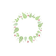 Frame with leaves and berries Vector template for design