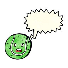 cartoon tennis ball with speech bubble N2