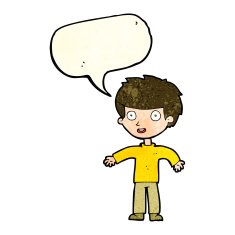 cartoon happy man with speech bubble N138