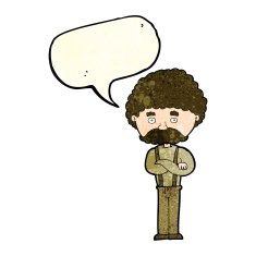 cartoon old man with speech bubble N7