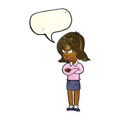 cartoon angry woman with speech bubble N5