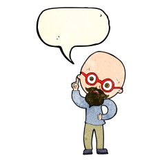 cartoon old man with speech bubble N8