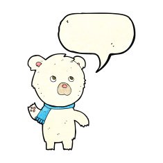 cartoon cute polar bear with speech bubble N25