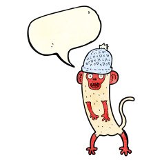 cartoon crazy monkey with speech bubble N4