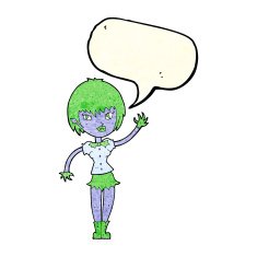 cartoon vampire girl with speech bubble N73