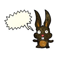 cartoon rabbit with speech bubble N30