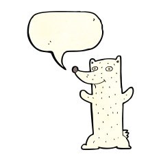 cartoon polar bear with speech bubble N23
