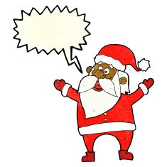 cartoon santa claus with speech bubble N66