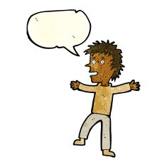 cartoon happy man with speech bubble N145
