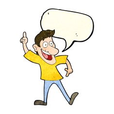 cartoon man with great idea speech bubble N8