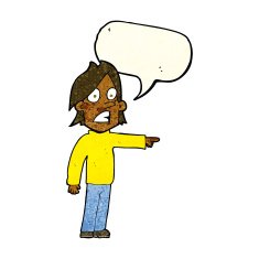 cartoon surprised man with speech bubble N45