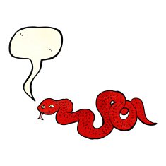 cartoon snake with speech bubble N22