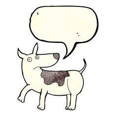 funny cartoon dog with speech bubble N6