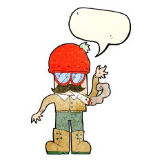 cartoon man smoking pot with speech bubble N3