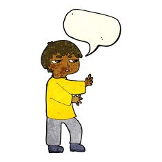 cartoon man gesturing with speech bubble N10