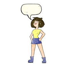 cartoon capable woman with speech bubble N4